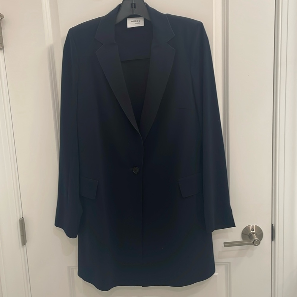 Akris Punto Navy Single-Button Blazer